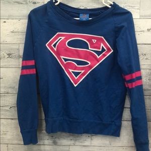 Navy Blue Supergirl Long Sleeved Shirt